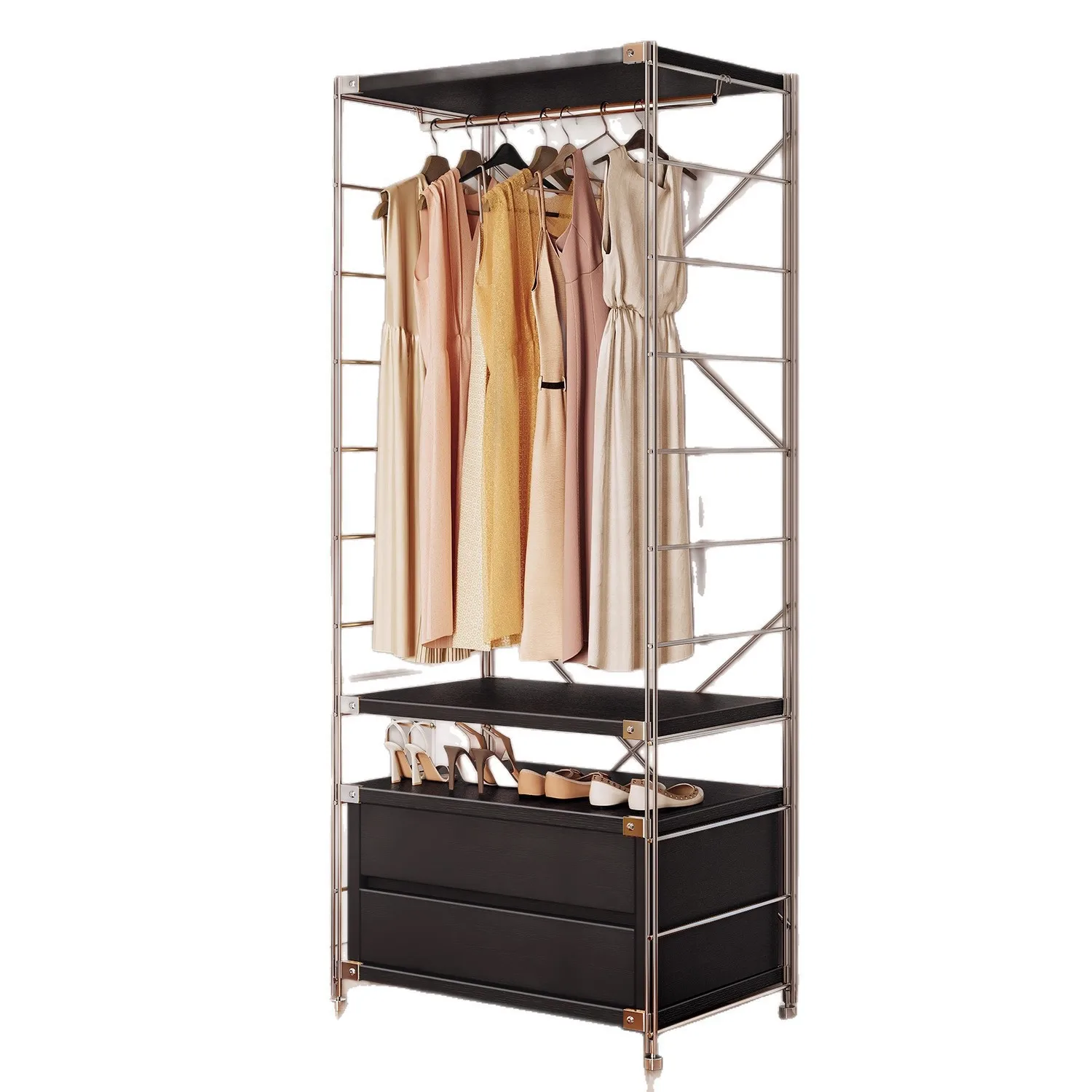 

Бытовой шкаф для маленькой квартиры, спальня от пола до потолка, стеллаж для хранения одежды, угловая стойка, аренда дома, открытая вешалка для одежды