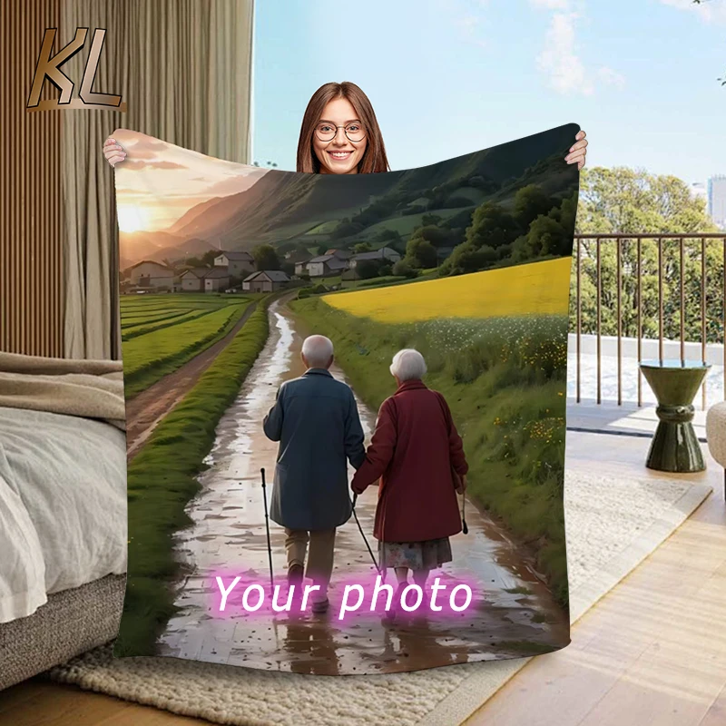 

Your Picture Blanket Cover Coral Fleece Plush Customized DIY Print on Demand Dropshipping Warm Throw Blankets for Bed Bedspread