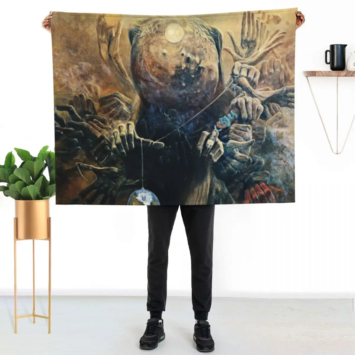 Untitled, by Zdzis?aw Beksi??ski Throw Blanket Retros Blankets For Baby Furrys halloween blankets and throws Flannel Blankets