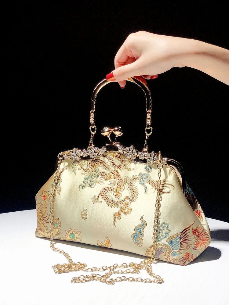 Yy Embroidered Bag Banquet Ancient Style Han Chinese Clothing with Cheongsam Embroidered Bags