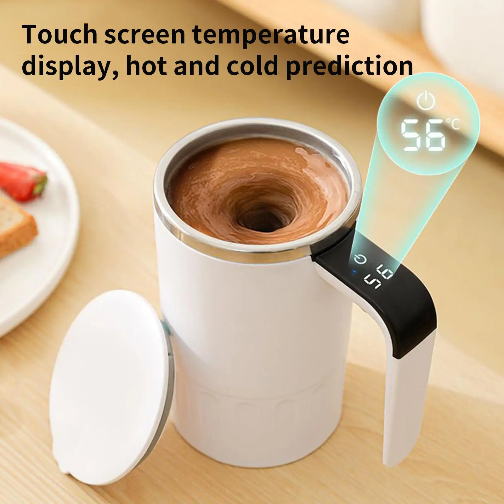 380ml Self Stirring Coffee Mug Stainless Steel Auto Mixing Cup for Tea Cocoa Protein Drink Home Office Travel Camping Gift