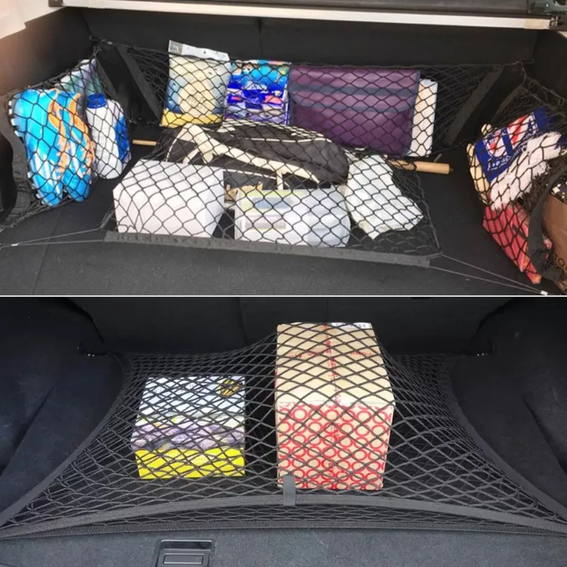 Universal Car Trunk Net Elastic Luggage Net Cargo Organizer Storage Nylon Mesh Nets Stretchable Car Interior Mesh Network Pocket