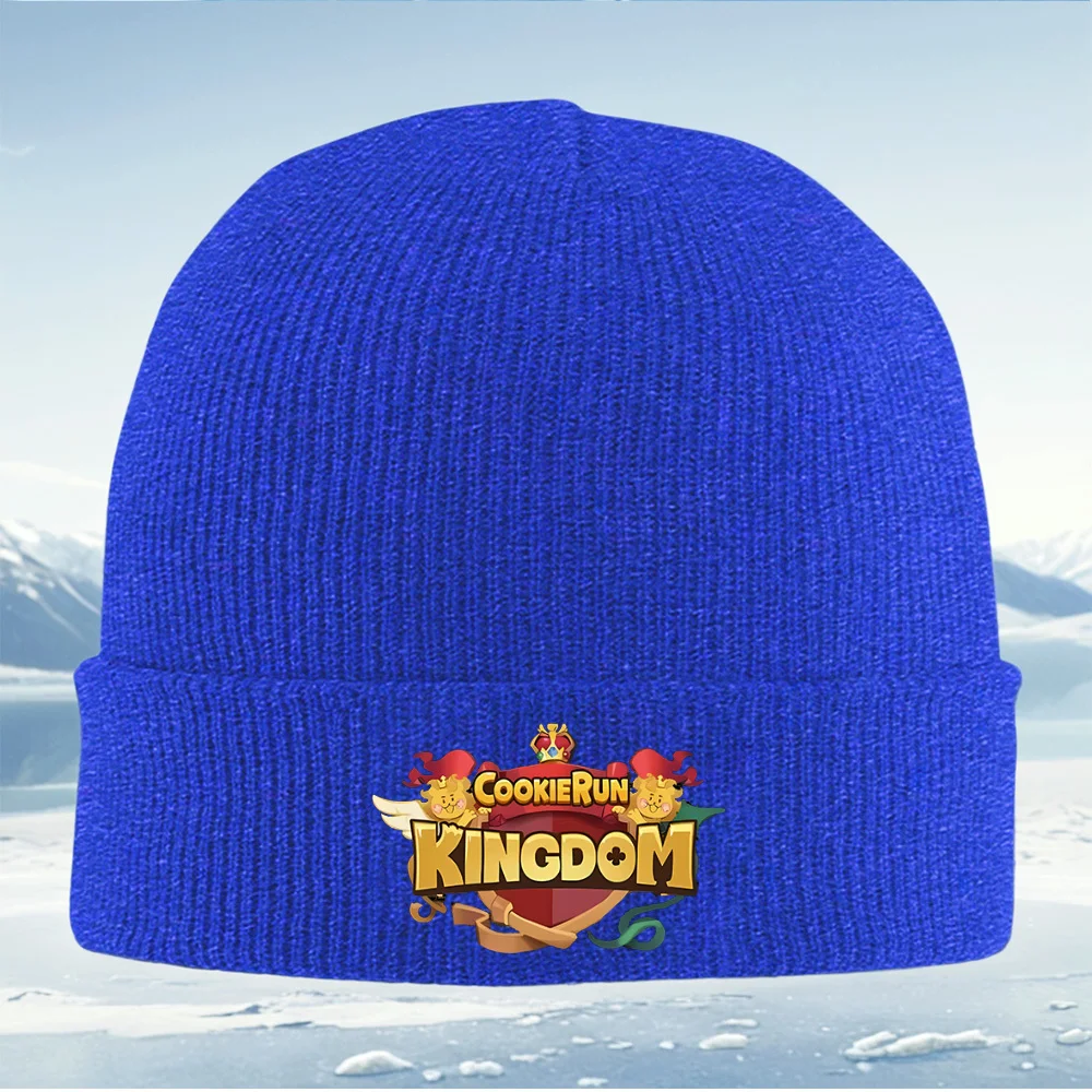 كوكي تشغيل المملكة الحروف الذهبية درع تاج الرجال النساء للجنسين محبوك قبعة قبعة صوفية قبعة الشتاء الحرارية الدافئة عيد الميلاد Ou