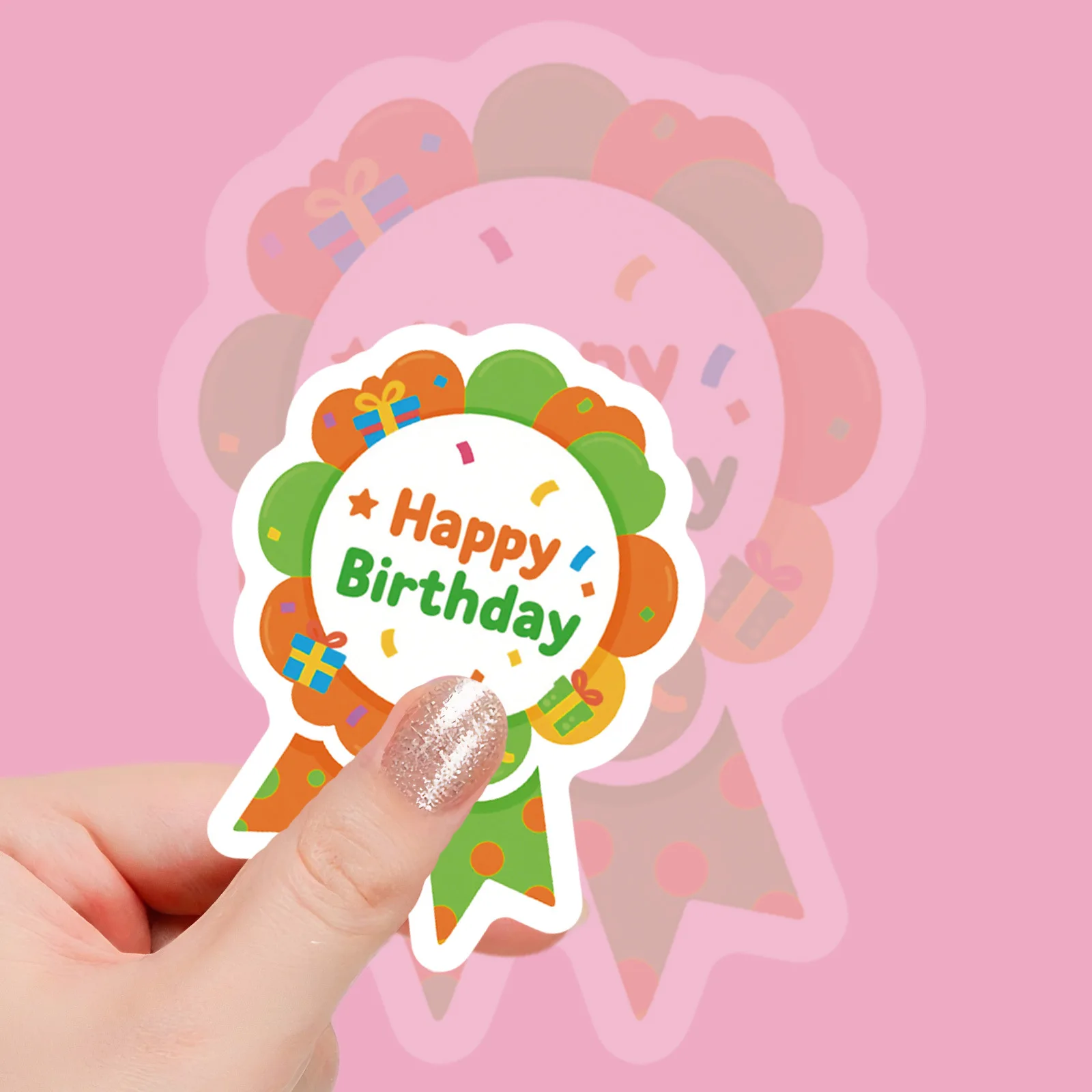 56/112 stuks gelukkige verjaardag kleurrijke badge stickers voor party decor beloning lade, bureau schoolbenodigdheden koelkast koffer bureau