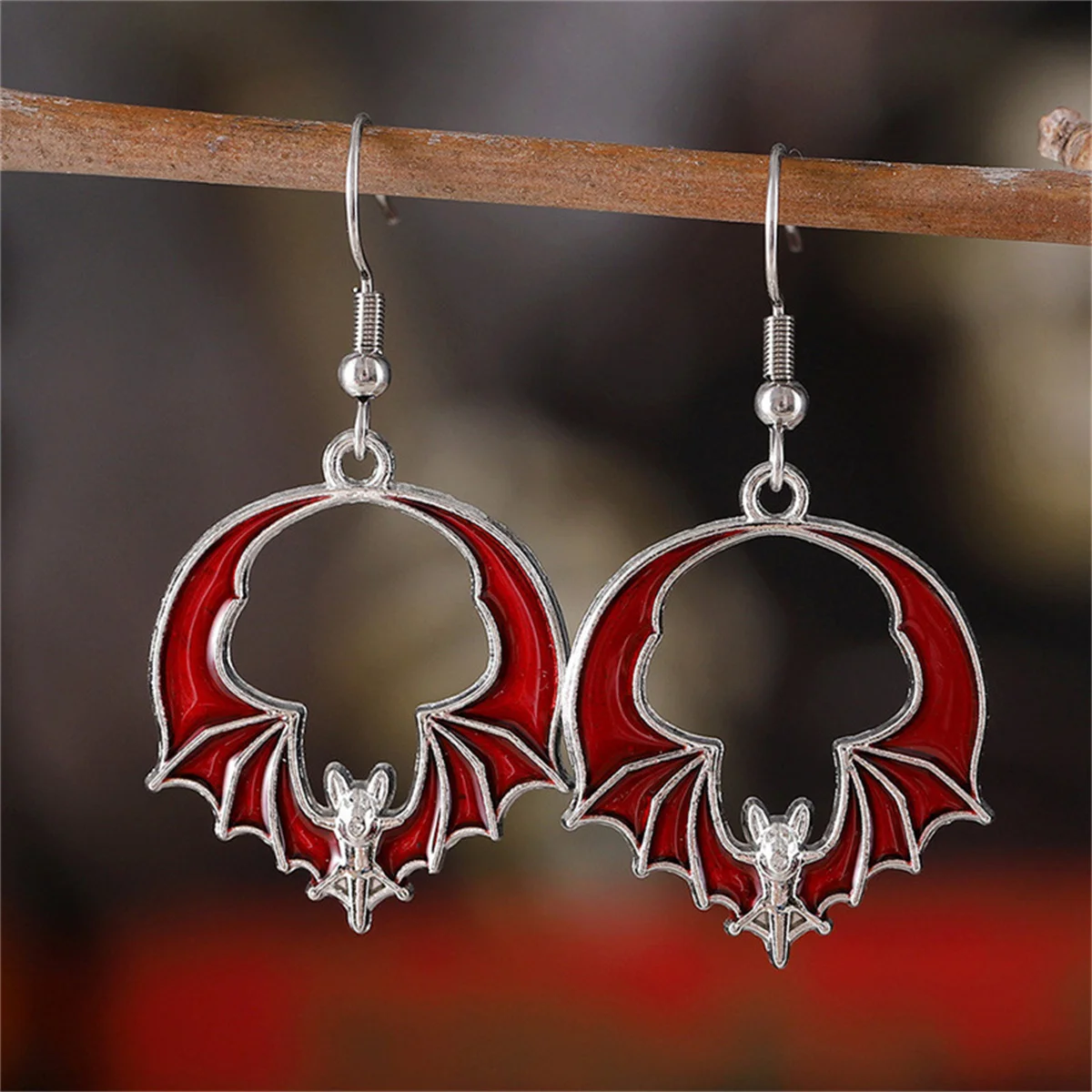 Pendientes de gota de murciélago de Halloween de esmalte Retro Para mujeres y hombres, pendientes exagerados de murciélago de Animal lindo gótico, joyería de fiesta de Festival, moda