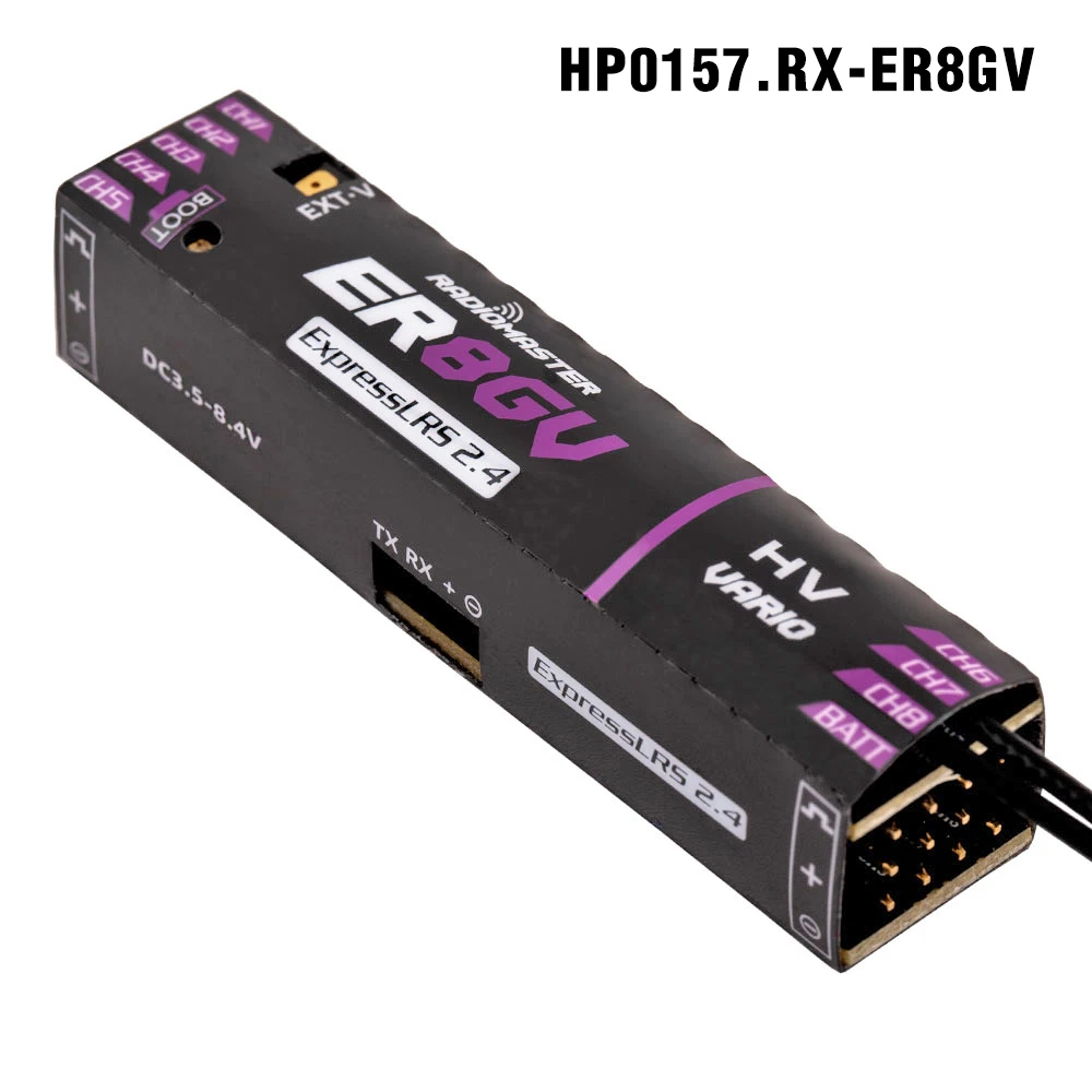 Radiomaster PWM Mini-ontvanger ER4 ER6 ER6G ER6GV ER8 ER8G ER8GV 4-8CH CRSF ExpressLRS 2,4 GHz 100 mw voor RC Vliegtuigen Boot Auto