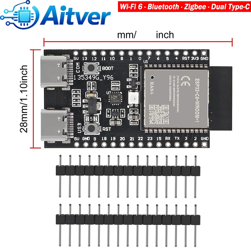 Płytka rozwojowa ESP32 C6 WiFi6 BLE5 Zigbee RISC-V 4MB 8MB 16MB Flash Kompatybilna z Arduino ESP IDF Projekty IoT — zdjęcie produktu 5