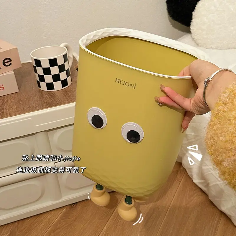 سلة مهملات المطبخ العملية سكن الطلاب المنزلي سعة كبيرة إبداعية بسيطة لطيفة لغرفة المعيشة بدون غطاء سلة ورقية جديدة #4