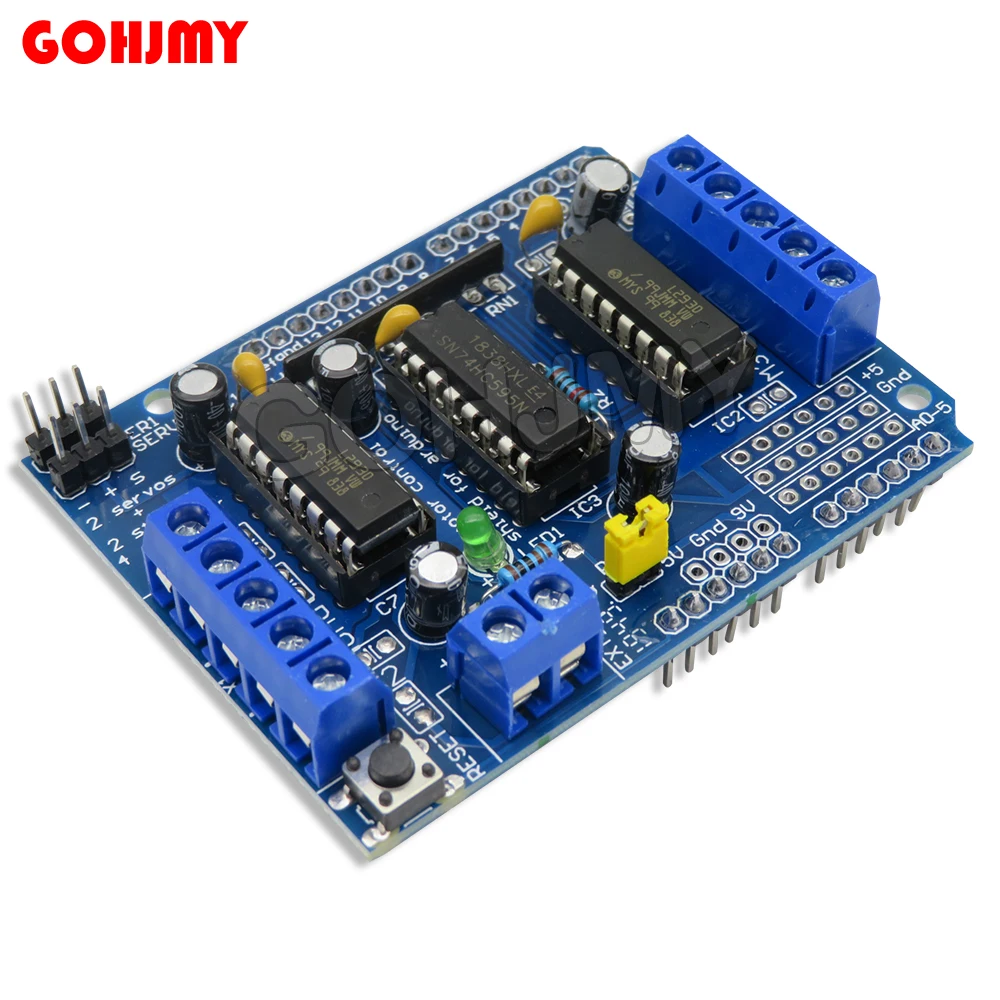 L293D двойной щиток привода двигателя для модуля Arduino Duemilanove, плата расширения привода двигателя, щит управления двигателем, новый