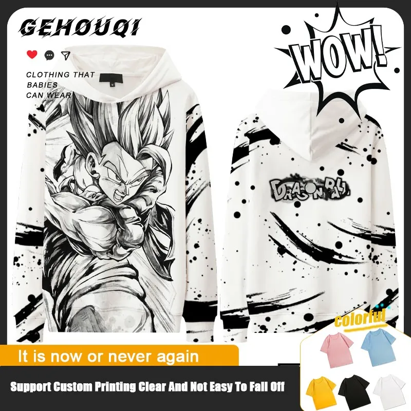 

Seven Dragon Ball Hoodie Men Hooded Korean Version Loose Wukong Vegeta Around The Children's Clothing Trend Suit