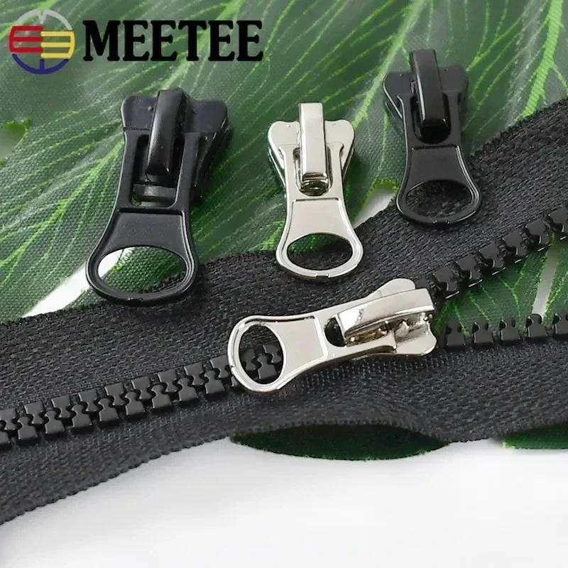 

Meetee 5-30Pcs 3#5#8# Zipper Slider For Resin Zippers Bag Garment Pocket Zip Puller Head Zips Repair Kit DIY Sewing Accessories