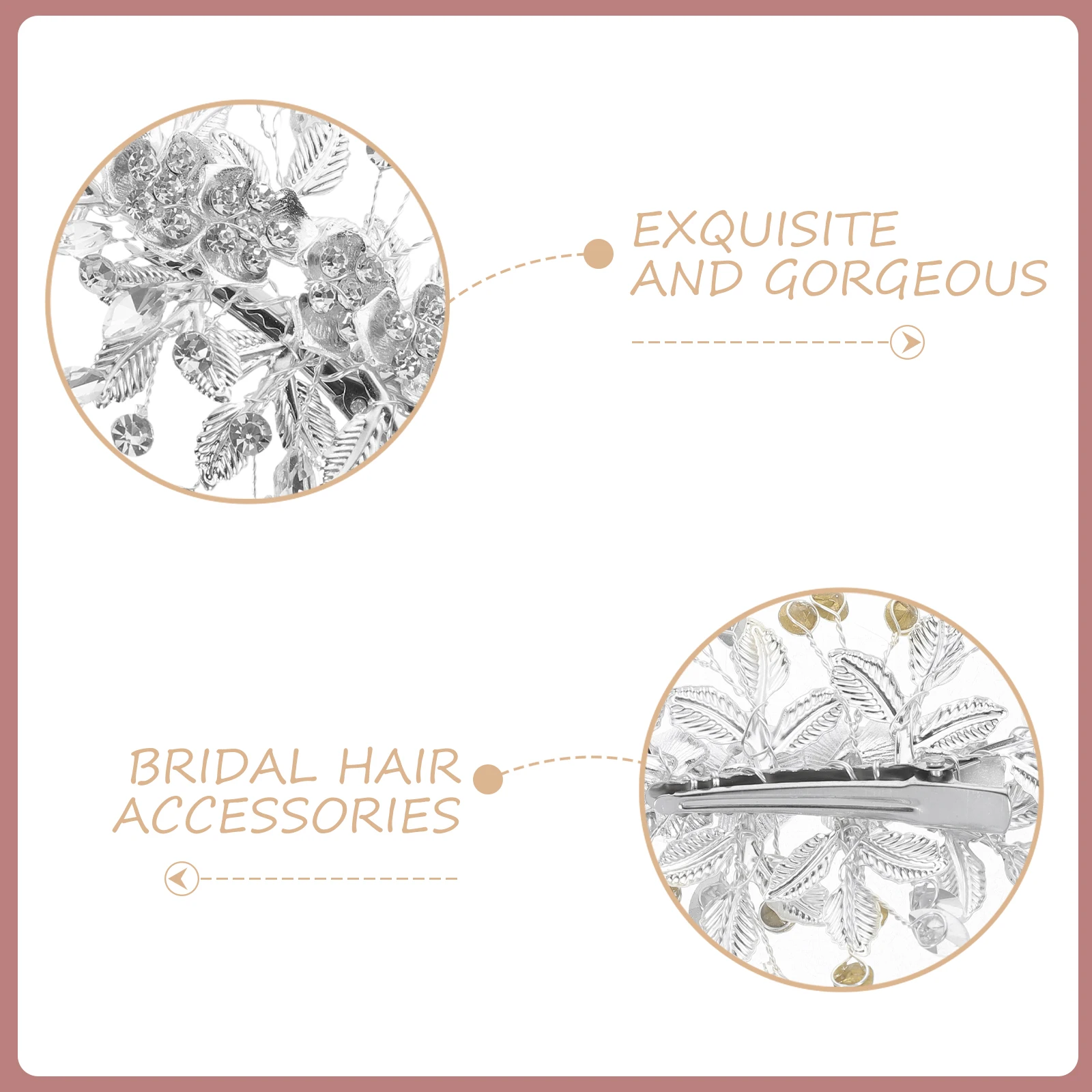 

Rhinestone Wedding Hair Clips Bridal Accessories Hairpins for Bridesmaids Elegant Headpieces Durable Metal Design