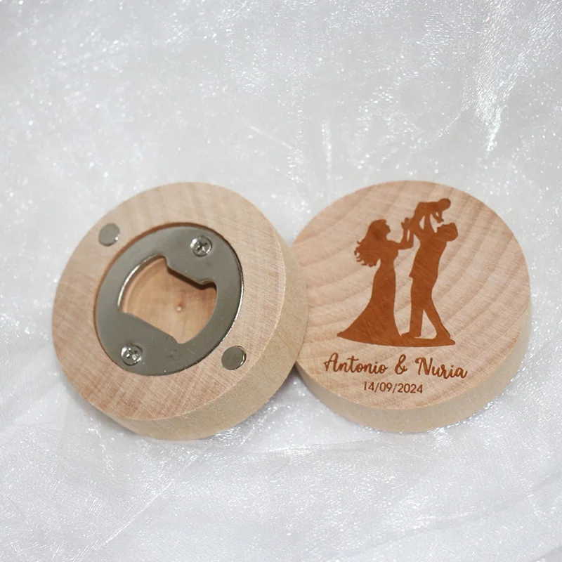 Personalized Wedding Bottle Opener Fridge Namel and Date Customization Beer Bottle Opener Wooden Decoration Wooden Bottle Opener