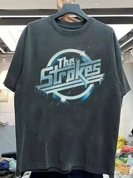 

Летняя женская винтажная футболка оверсайз с принтом группы The Strokes, унисекс, из дышащего хлопка, стильная, универсальная, в уличном стиле
