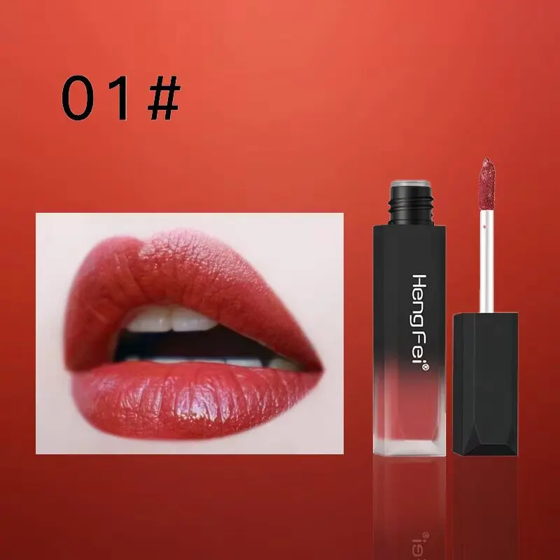 Esmalte de labios hidratante mate, lápiz labial líquido Sexy de larga duración, taza antiadherente, brillo de labios, belleza, maquillaje de brillo de labios resistente al agua.