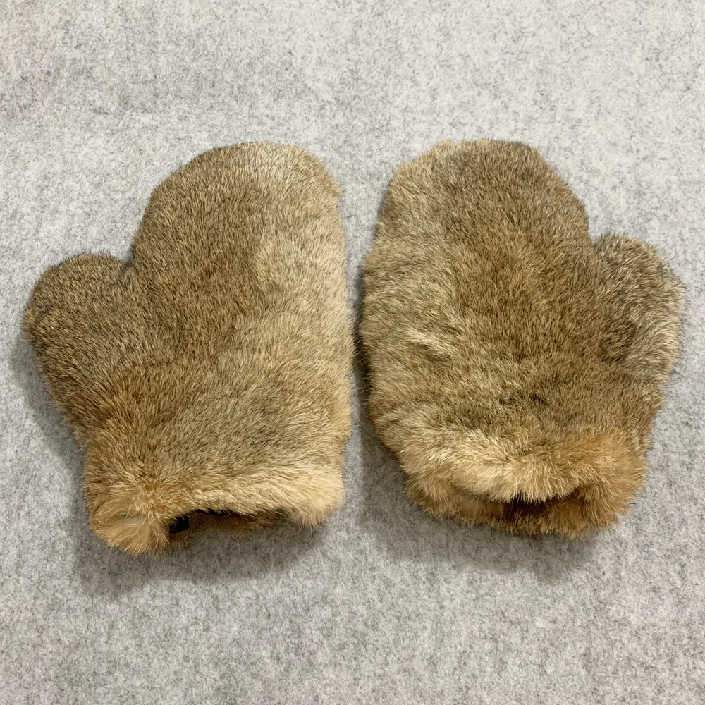 2024 heiß verkaufen Männer Winter warm echte echte Kaninchen fell Handschuh Mode Unisex echte Kaninchen fell Handschuhe russische Frauen Pelz handschuhe