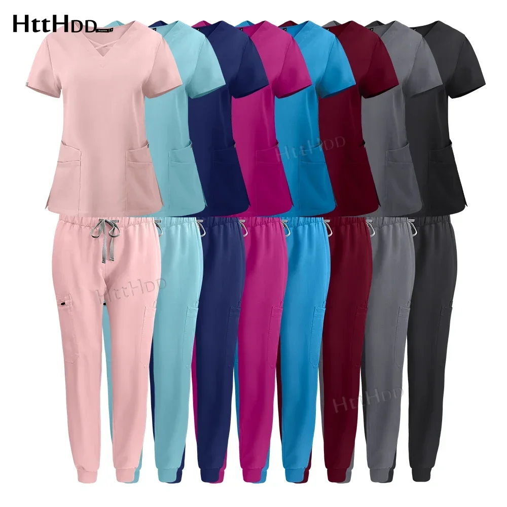 Nurse Uniforms Women’s Surgical Scrubs High Quality Nursing Articles Doctor's Clinical Tops+pants Hospital Accessories Wholesale