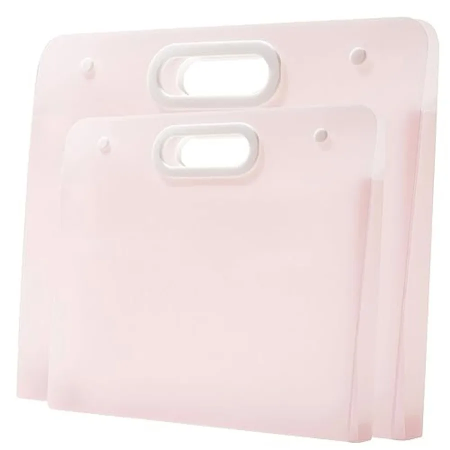 

2pcs Plastic Art Portfolio Folder 17.32x13.22inch and 12.99x11inch Arts Storage Case for Diamond Painting, Student Drawing Cont