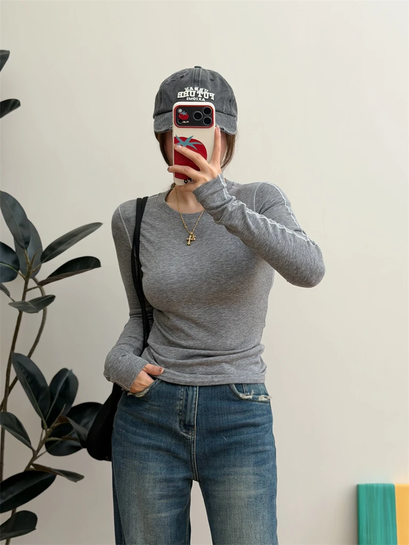 

Women's Wool Blend Fce Lined Long Sve Base irt V-Ne Double Collar Warm Thermal Top for Autumn Winter Online Exclusive