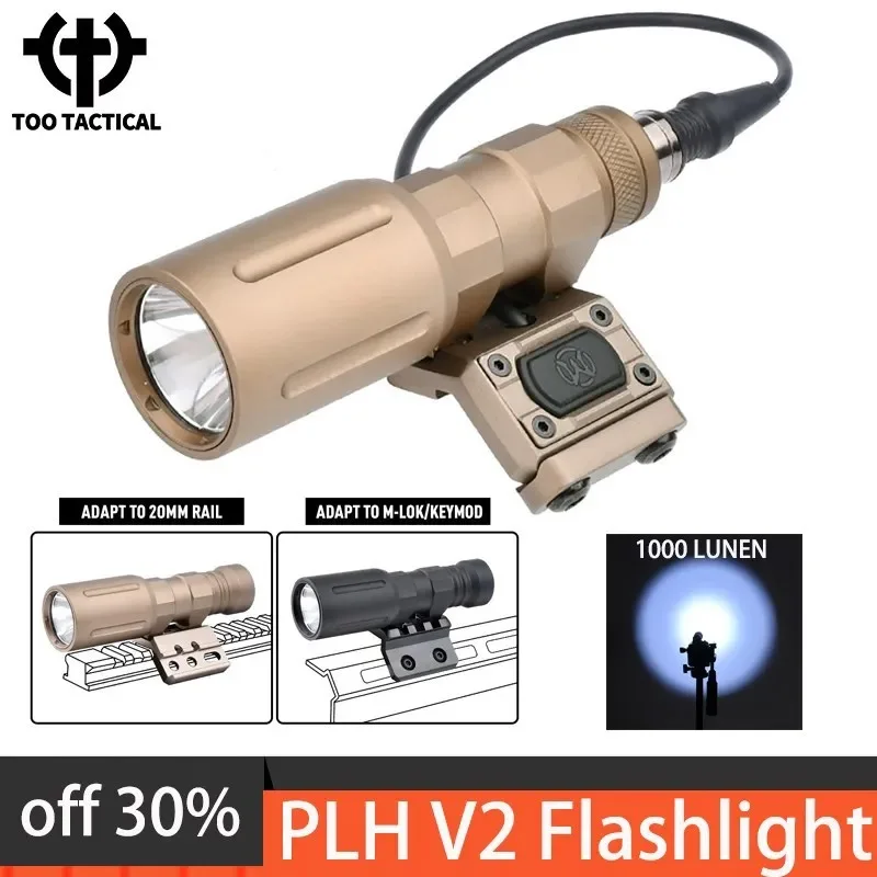 

WADSN Metal Tactical PLH V2 Flashlight 1000Lumen Scout Light Airsoft PLH-v2 Hunting Weapon Spotlight With Remote Pressure Switch