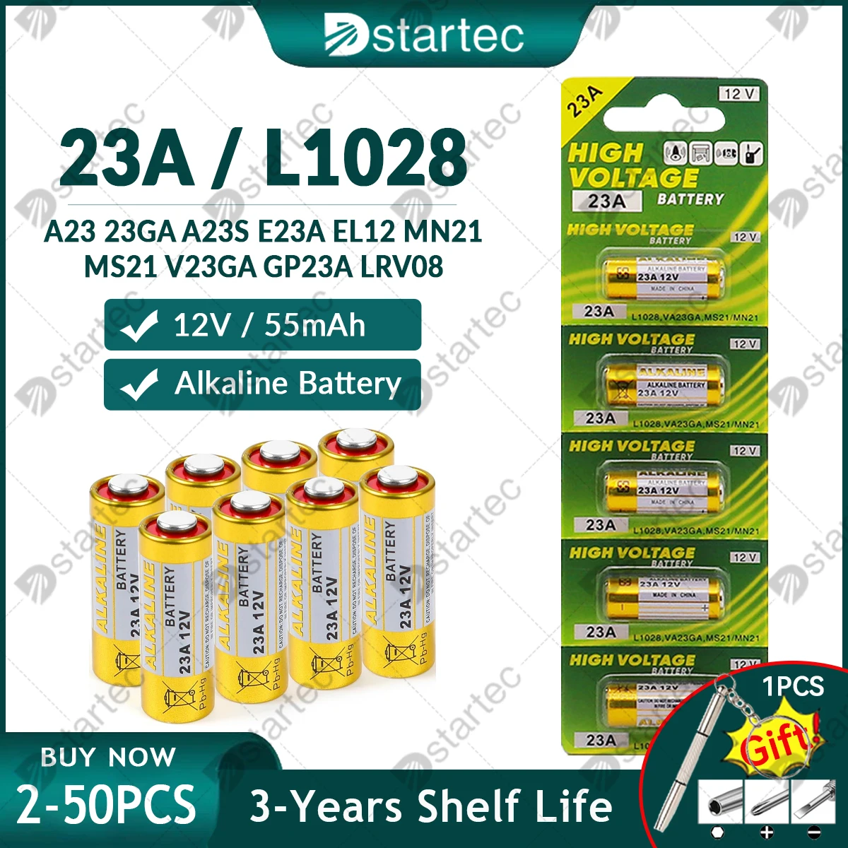 2-30 шт., 58 мАч, долговечная щелочная батарея A23 23A 12 В L1028 21/23 K23A V23GA GP23A для дверных звонков и пульта дистанционного управления
