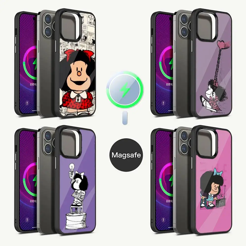 

Cute M-Mafaldas Phone Case For iPhone 16,15,14,13,12,11,Pro,Max,Plus,Mini,Magsafe,Magnetic Wireless Charging Case