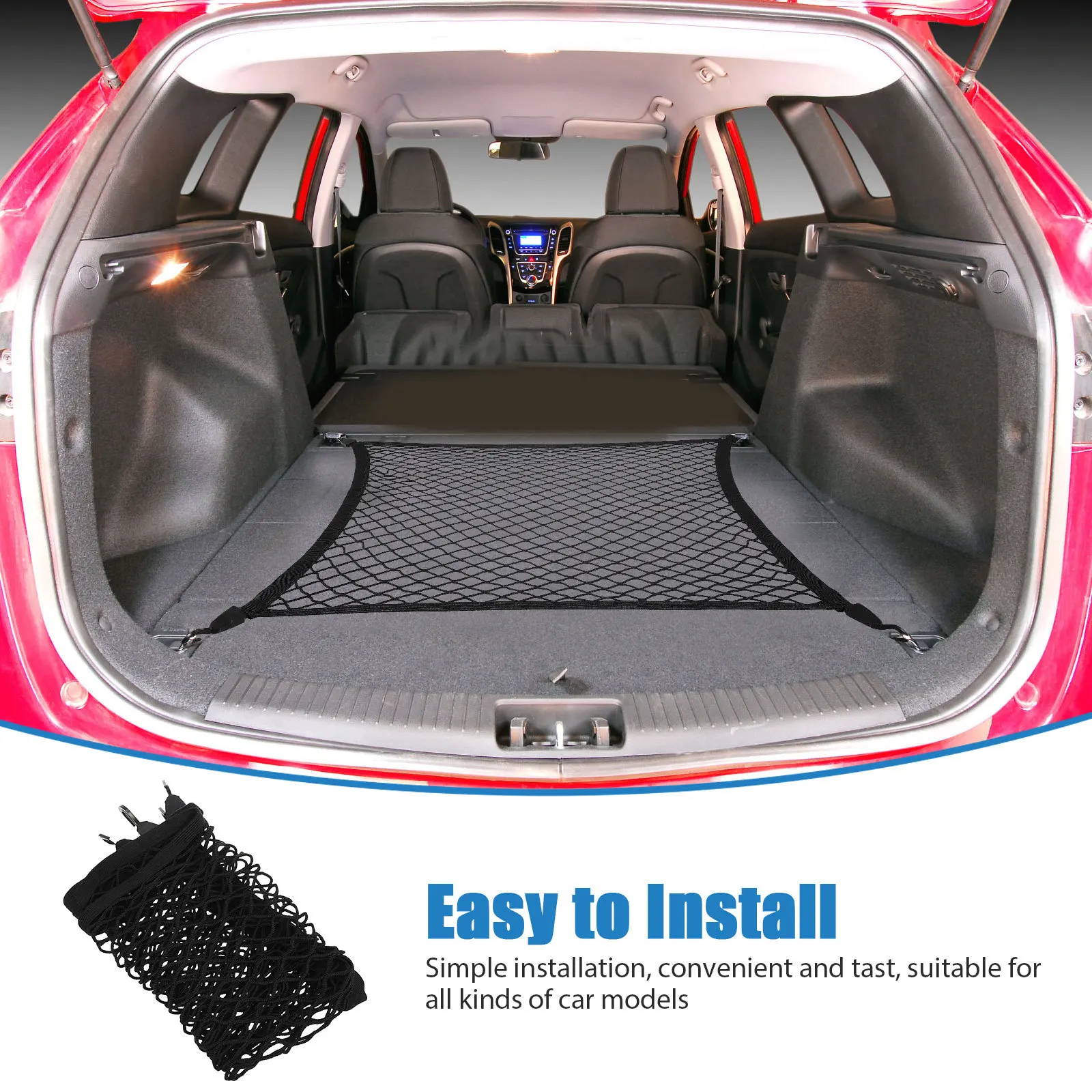 Auto-Gepäcknetz, dehnbarer Kofferraum-Organizer, großes Fassungsvermögen, elastische Kfz-Netze für verschiedene Gegenstände, SUV, LKW, Boot, Aufbewahrung