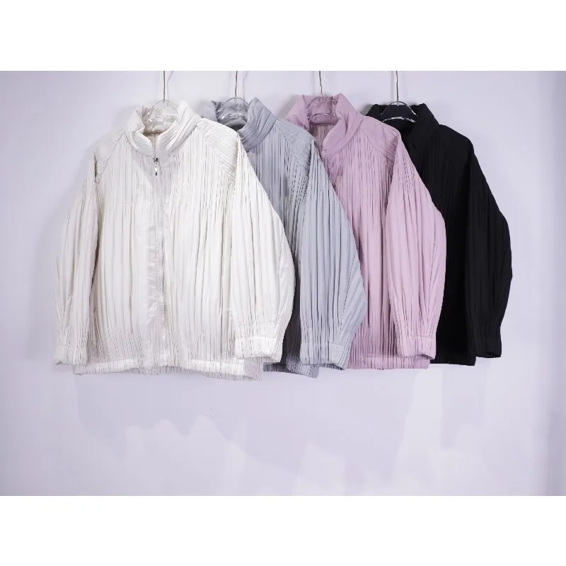 

Miyake плиссированная хлопковая куртка женская 2025зимняя новая тонкая однотонная простая верхняя повседневная толстая куртка женская одежда