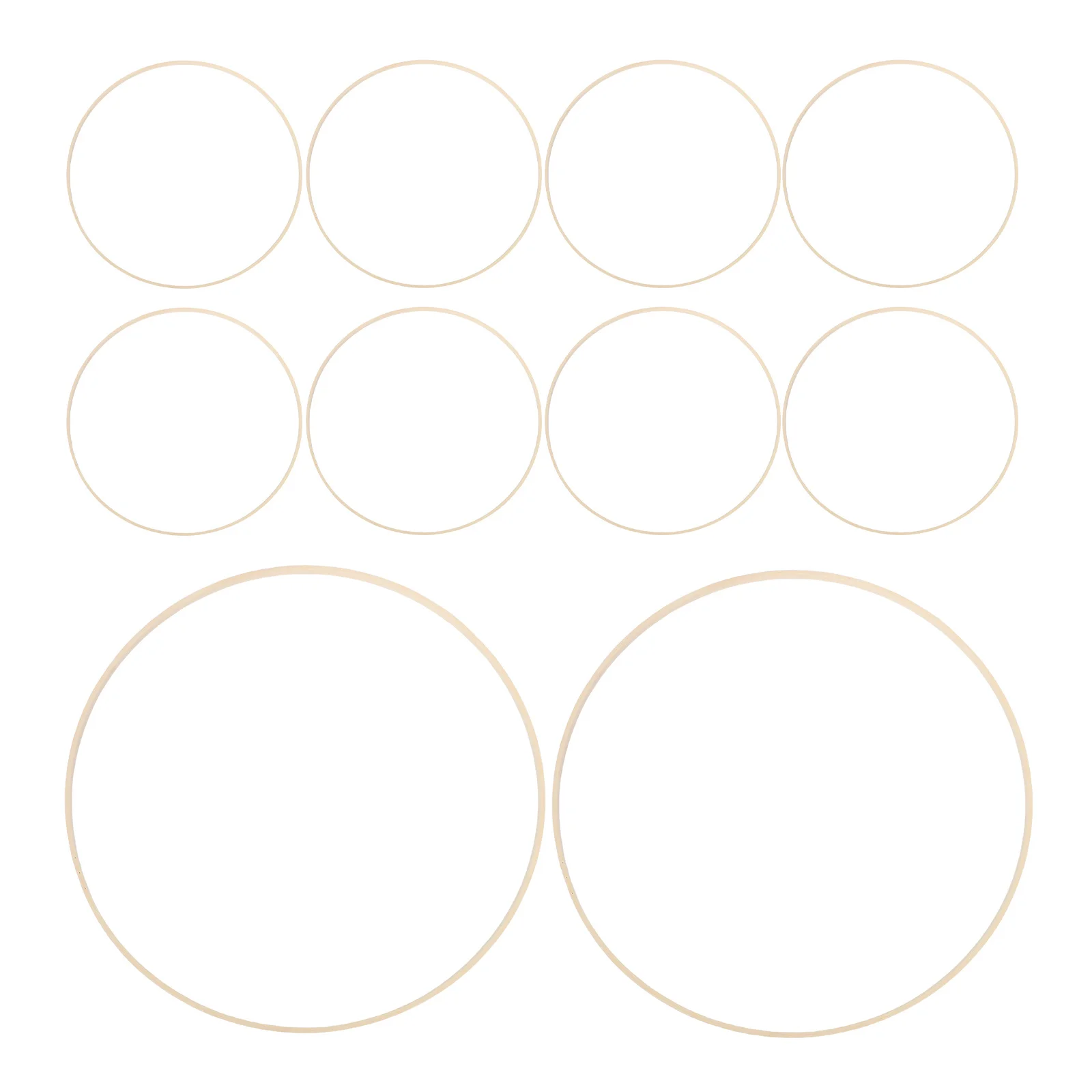 10Pcs Bamboo Floral Hoops Wreath Rings Rustic Wedding DIY Macrame Wall Hanging Craft Supplies Garland Beige