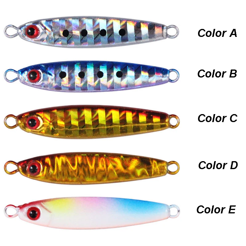 YUCONG 5PCS Metal Jigs Lures 4cm-5g Trolling Fishing Baits Sinking Spoon Spinners  Hard Sequins Wobbler cebos duro fisching Isca