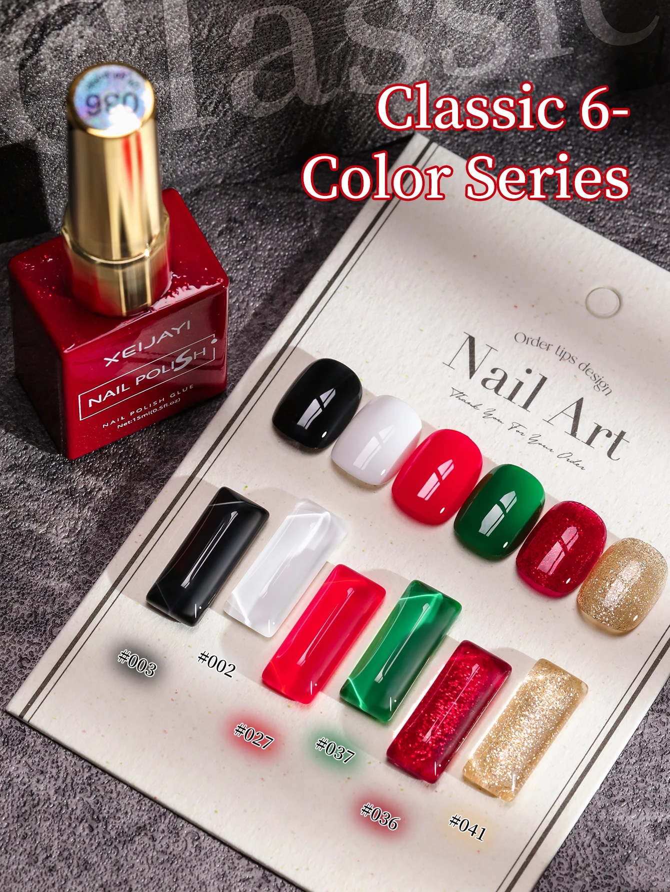 XEIJAYI 6pcs 15ml Gel Nail Polish Set Semi Permanent UV Gel Polish Kits All For Manicure Kit Soak Off UV LED Vernis