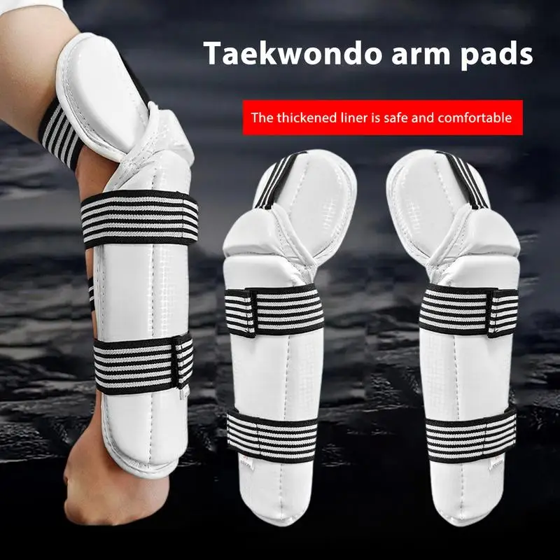 Taekwondo Elbow Guards Taekwondo Forearm Guard Double Row Buckle Design Elbow Protective Pads For Boxing Taekwondo And Free