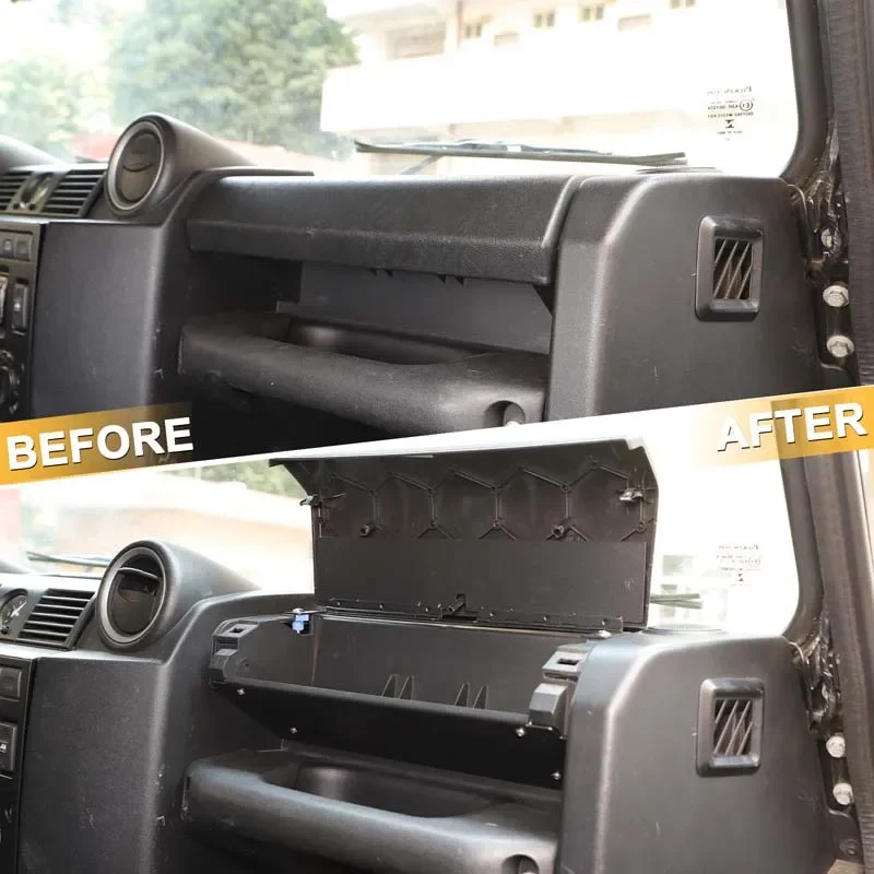 

For Land Rover Defender 90 110 130 2004-2018 Carbon Steel Car Passenger Dashboard Storage Box Glove Box Organizer Accessories