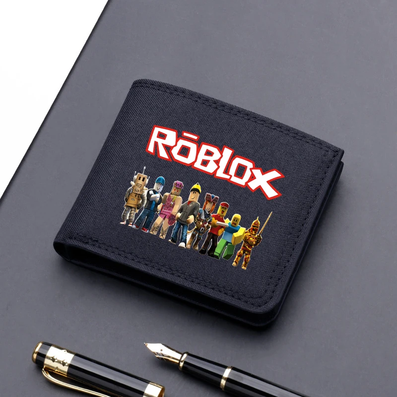 Roblox Wallet Coin Purse Cartoon Game Anime Figure Print Children Wallet Card Holder Coin Storage Short Paragraph Bag Kid Gift