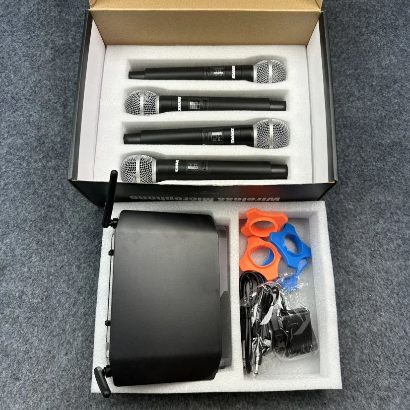 Original Shure SM58-V4 (1 Drag 4) Live Vocal Microphone Professional UHF Dynamic SHURE SM58 4-in-1 Wireless Microphone Set
