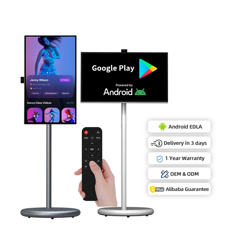 

27-дюймовые подвижные телевизоры, телевизоры с дисплеем Android 13, интерактивный портативный экранный монитор, мобильный смарт-телевизор