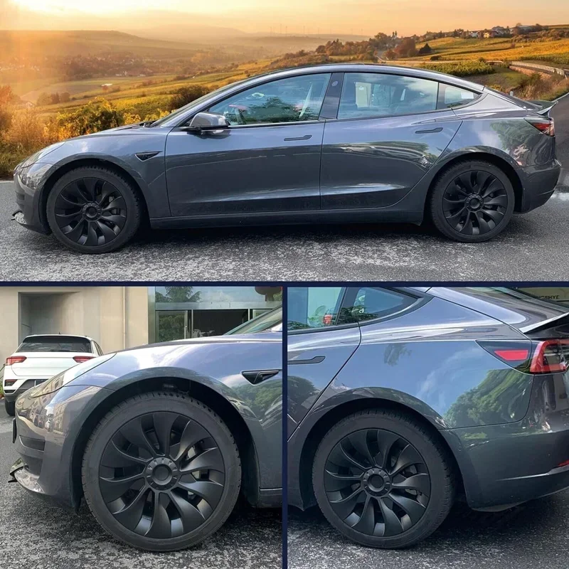 4PCS Wheel Cover for Tesla Model 3 18 Inch Performance Automobile Replacemen Hubcaps Full Rim Cover Car Accessories 2018-2023