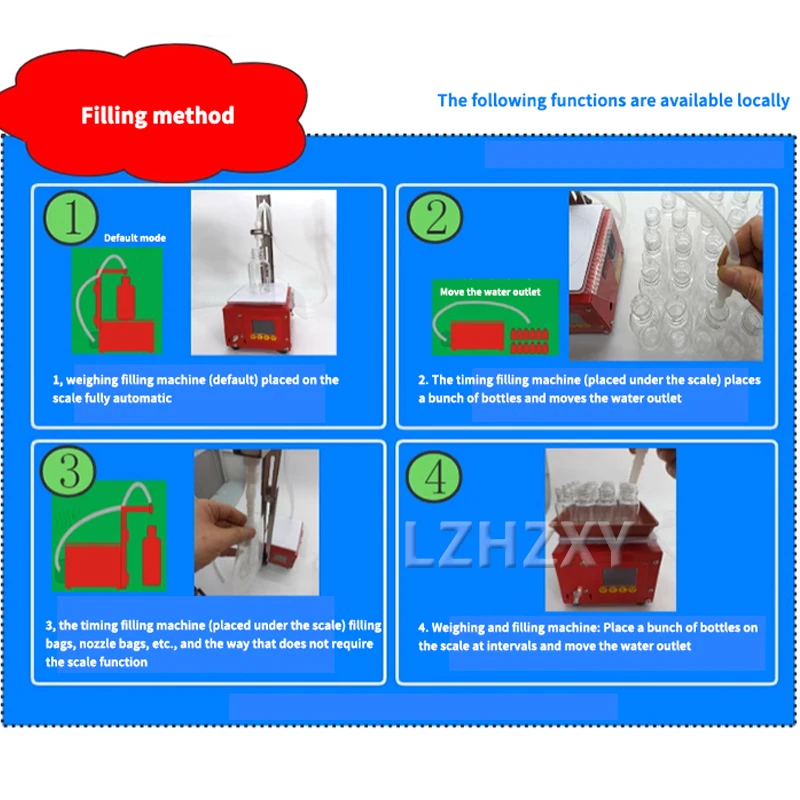 Máquina de enchimento líquida 350ml 3.8l controle digital água bebida perfume cosméticos suco leite pequena garrafa enchimento