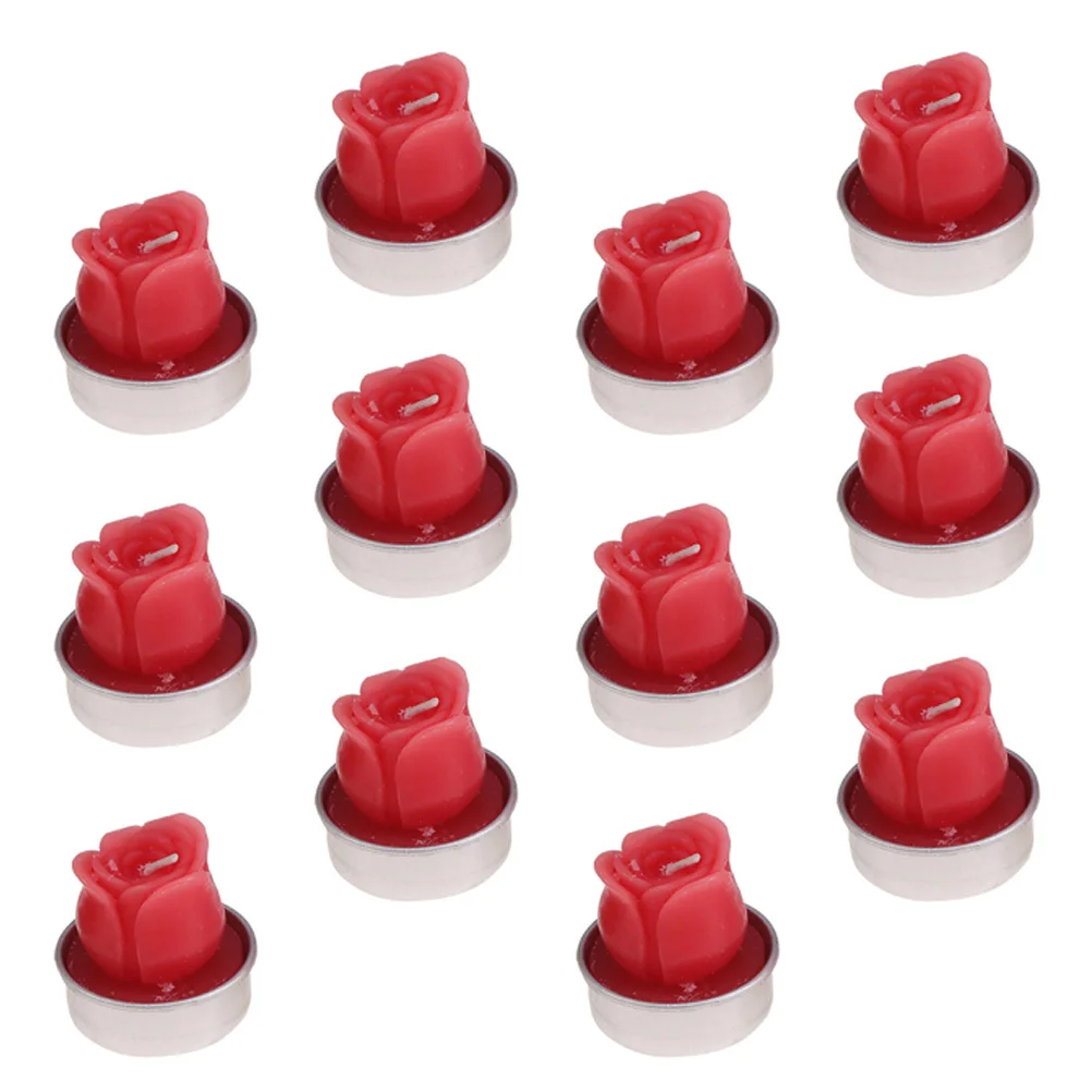 Bougies succulentes d'aromathérapie, ensemble de lampes de Table en forme de Rose réaliste, décoratif sans fumée pour le jardin et la vie, 12 pièces