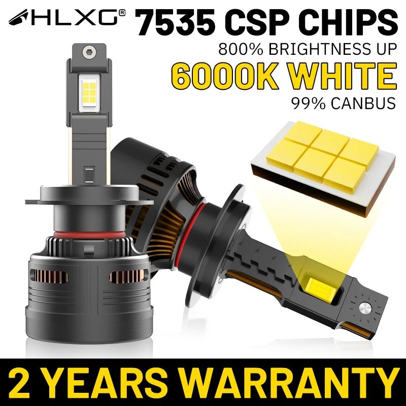 

Светодиодные лампы H4 для фар, Canbus, высокая мощность, 9006 HB4 9012 HIR2, турбо, дальний и ближний свет, автомобильные фары, противотуманные фары, 12 шт., 7535 SCP, 6000K, 12В