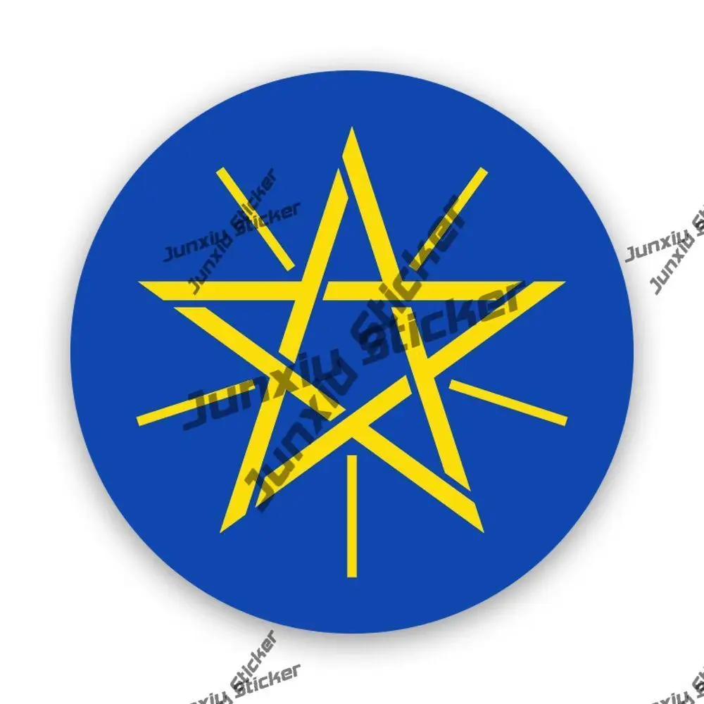 

Ethiopian Emblem Sticker Coat of Arms of Ethiopian Round Flag Seal UV Protected Decal Car The Whole Body Cover Scratches decals