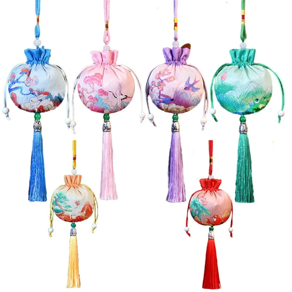 Sapo flor borla cordão saco de ouro peixe veados estilo chinês moeda bolsa coelho hanfu decoração lona flor étnica bolsa