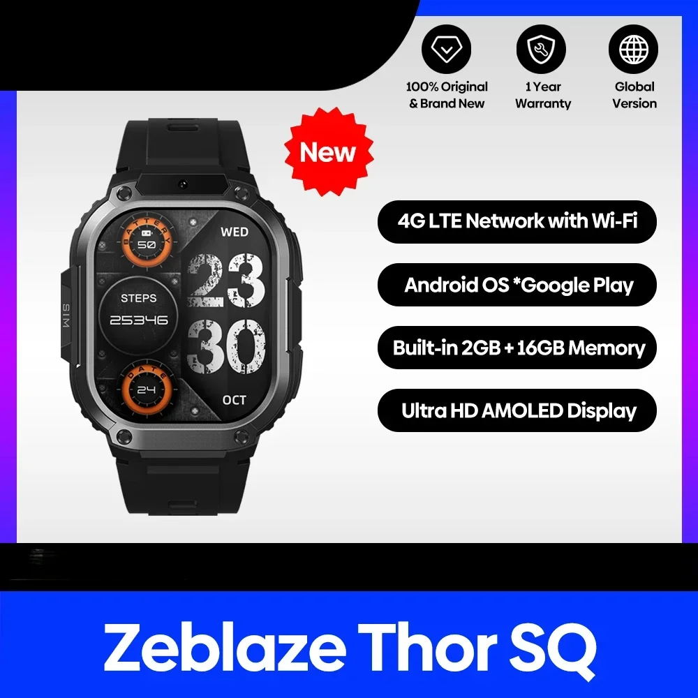 2024 NEW Zeblaze Thor SQ 4G Android Smart Watch 2.13