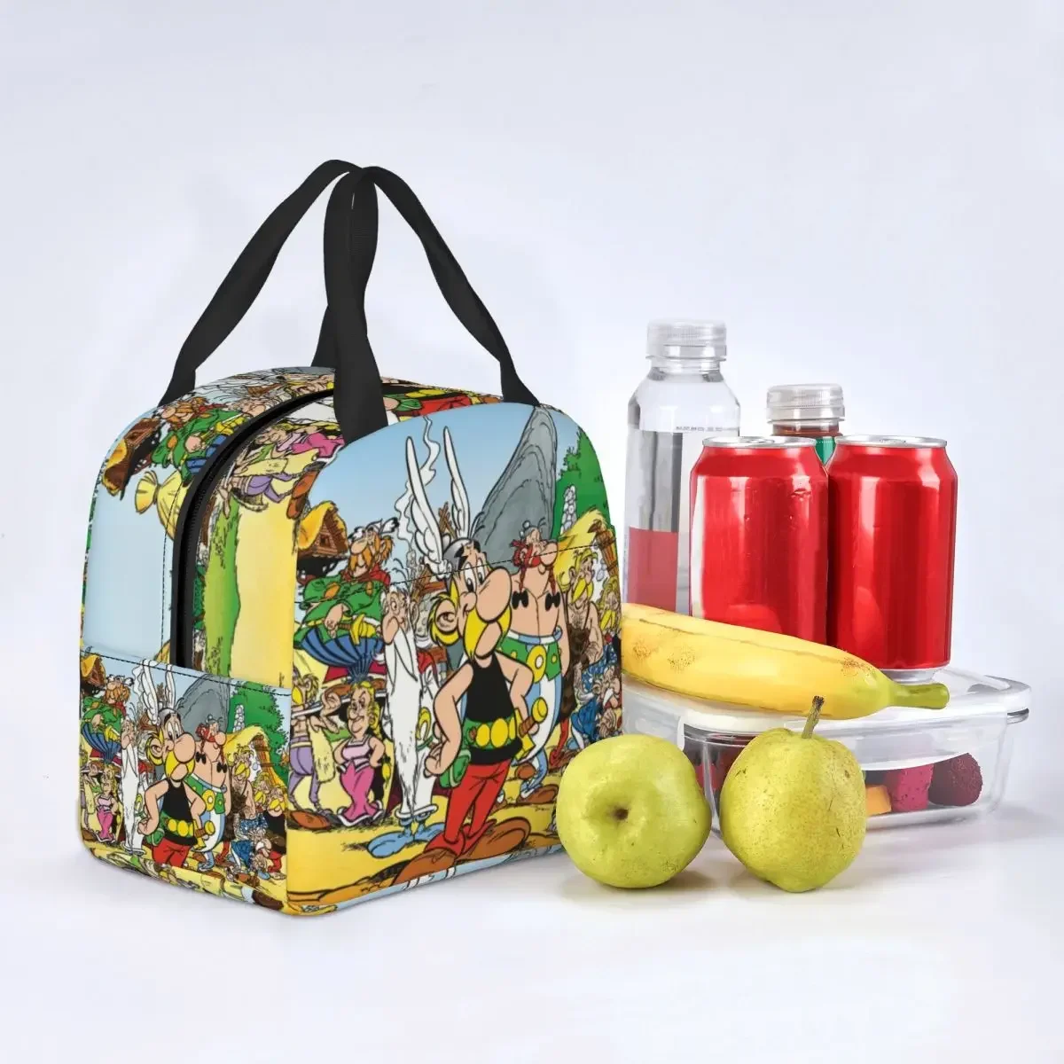 Anime Asterix And Obelix Lunch Bag Women Portable Cooler Thermal Insulated Lunch Box for School Office Outdoor Picnic Food Box