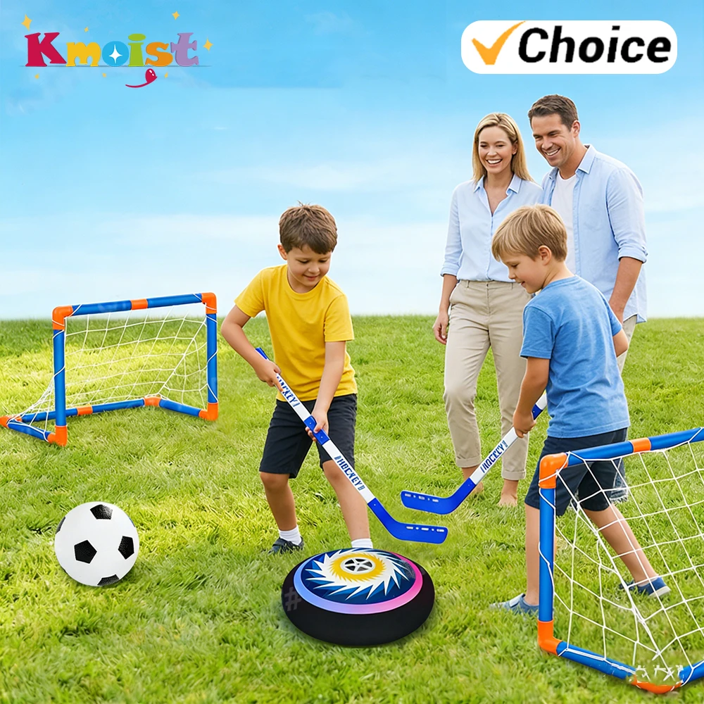 

Multi-functional Double Football GoalIce Hockey with Air Cushion Suspension Football Belt LED Lights Outdoor Toys Birthday Gifts