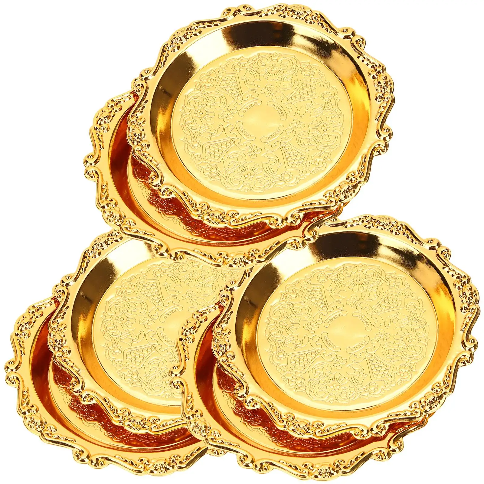 

6 Pcs Mini Snack Plates 4 Inch Dishes for Fruit Nuts Dry Foods Party Tray Platter Serving Trays Kitchen Bar Accessories Food