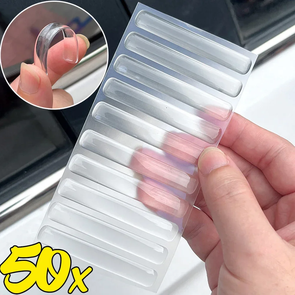 50/10Pcs ไม่มี Trace Protector สติกเกอร์ซิลิโคน Anti-collision สติกเกอร์สําหรับตู้มุมหลังประตู
