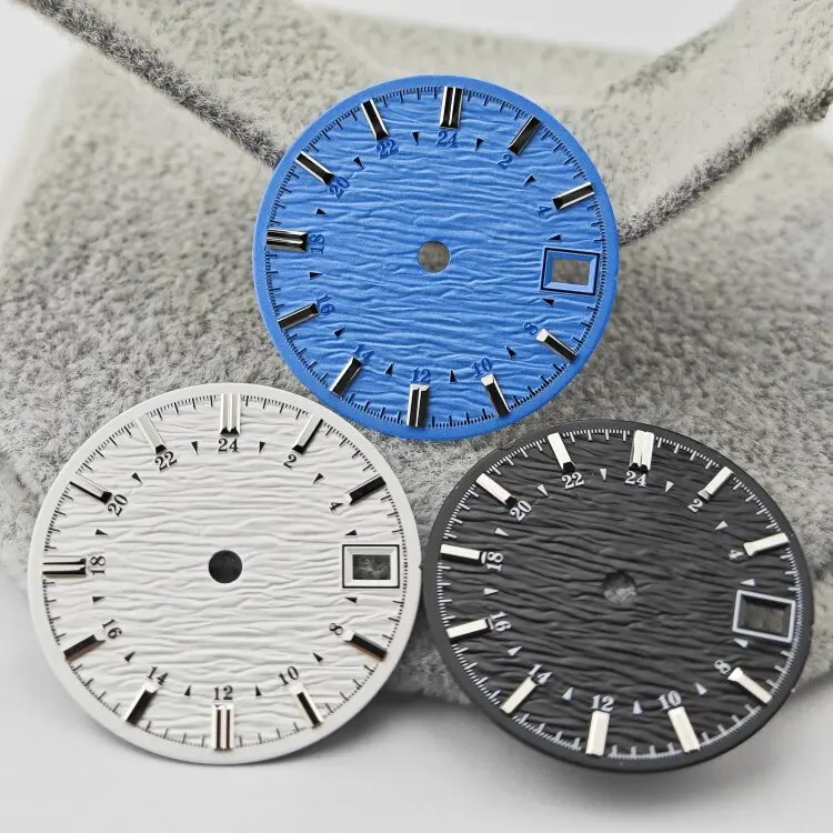 Customizable Text/logo NH34/NH35 Water Ripple Surface Modification DIY Diving Watch Mechanical Watch Accessories Diameter 28.5mm