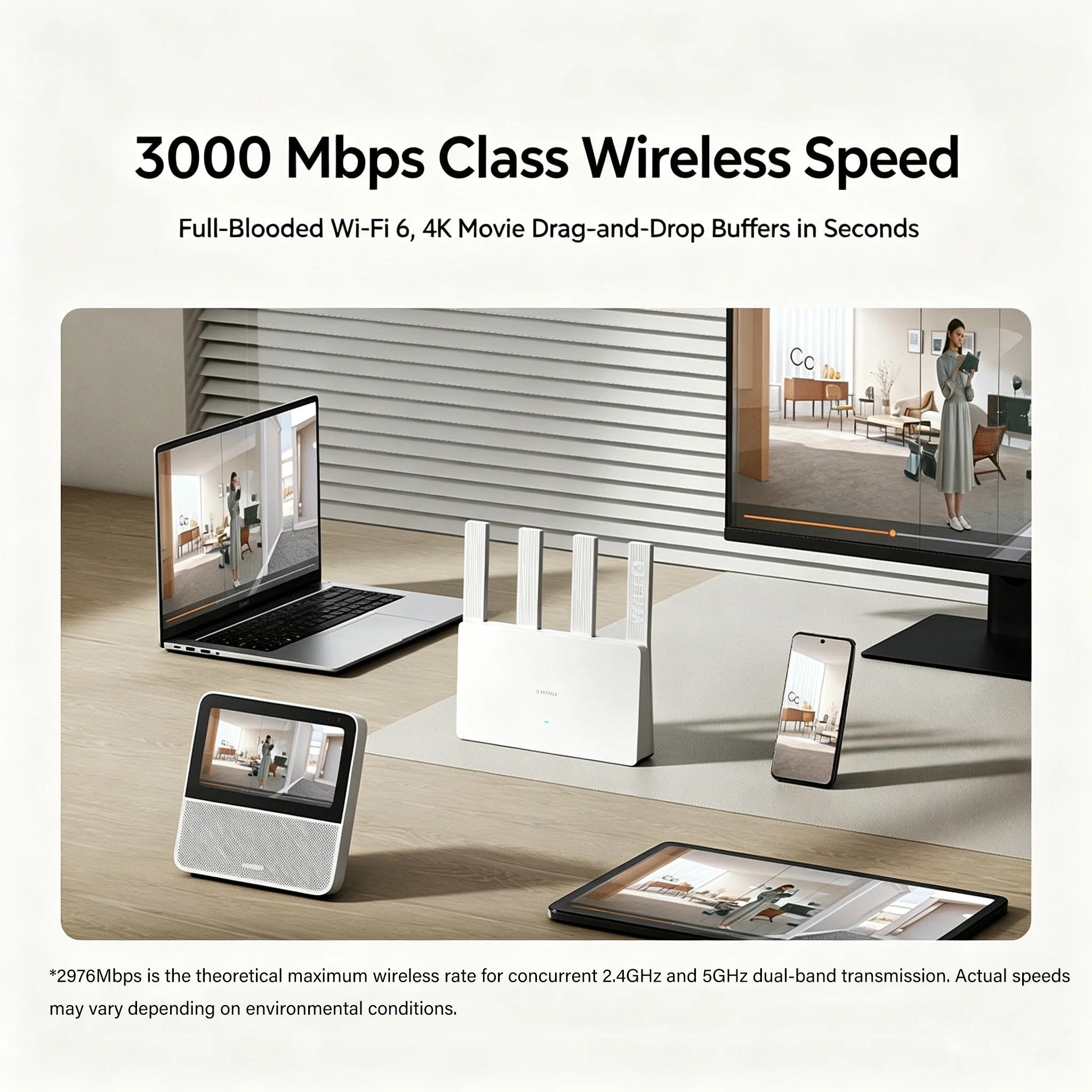 Xiaomi Router AX3000E WiFi 6 3000Mbps Dual-Band Gigabit Qualcomm Chip Dual WAN Ports 256MB Large Memory Mesh Networking CN view 2