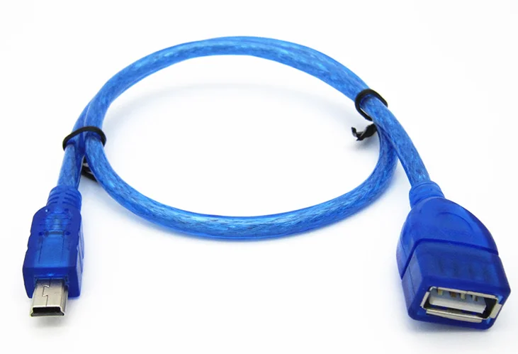 5PCS For mini mini usb otg data cable Car MP3 U disk adapter cable Car audio T-port adapter AUX